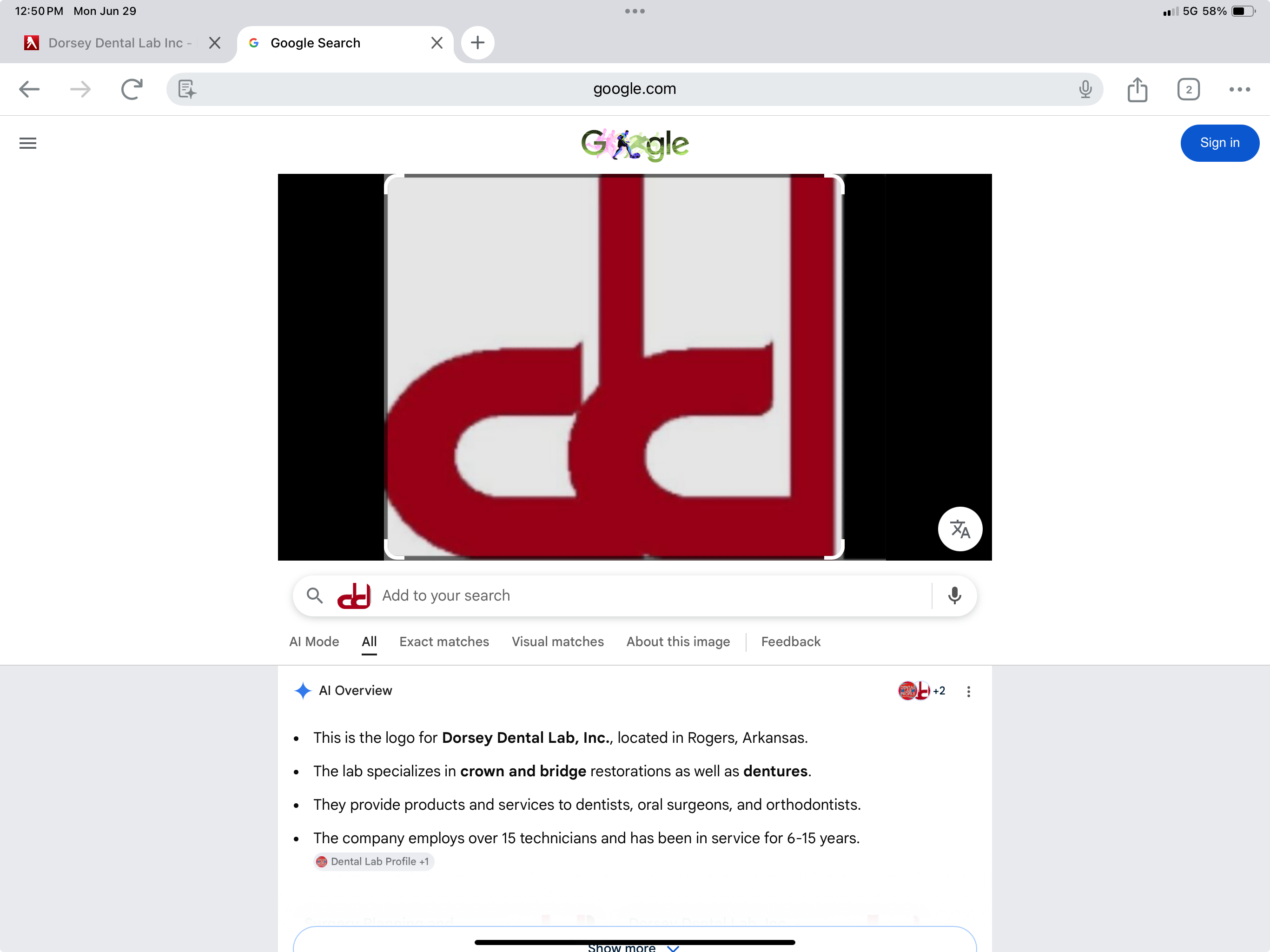 Dorsey Dental Lab Inc logo