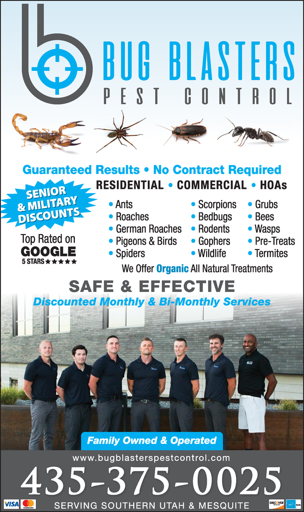 Bug Blasters Pest Control St. UT Names and Numbers