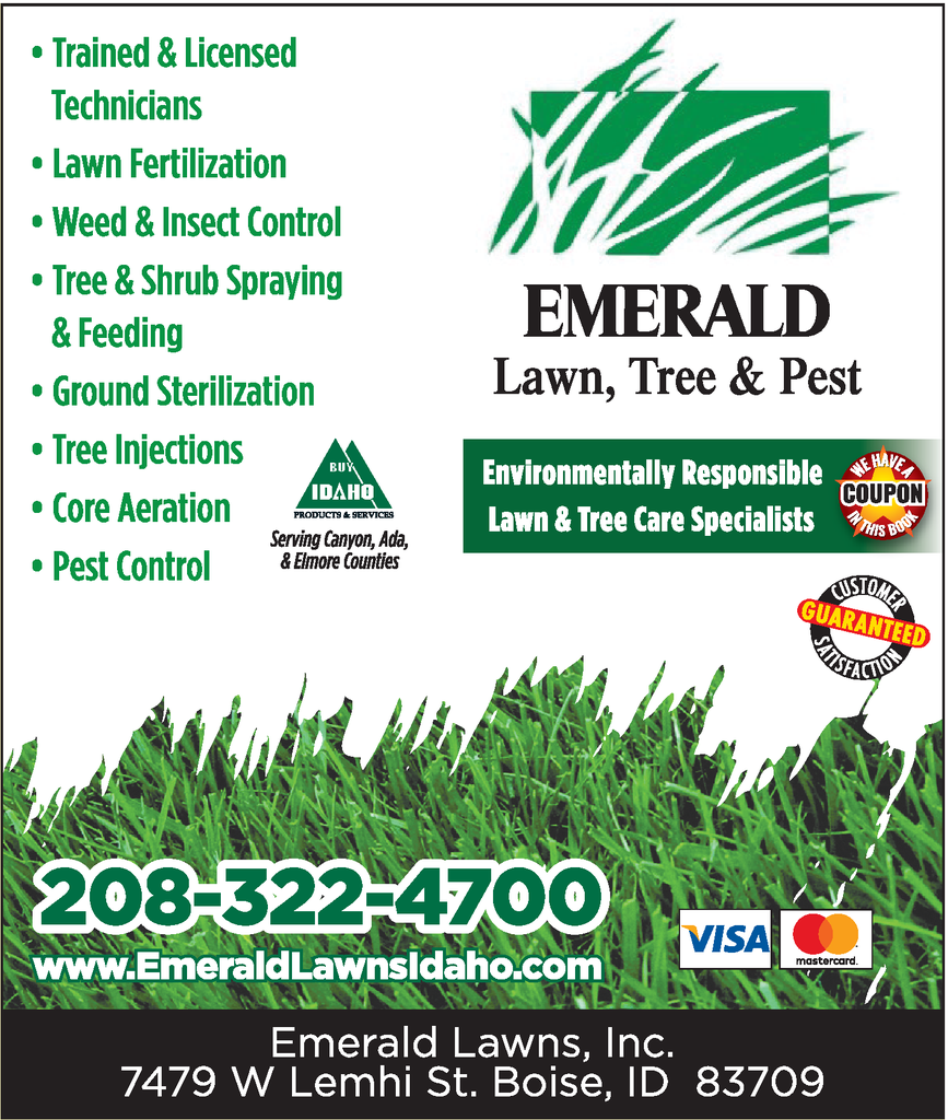 Emerald Lawns Inc Boise, ID Names and Numbers