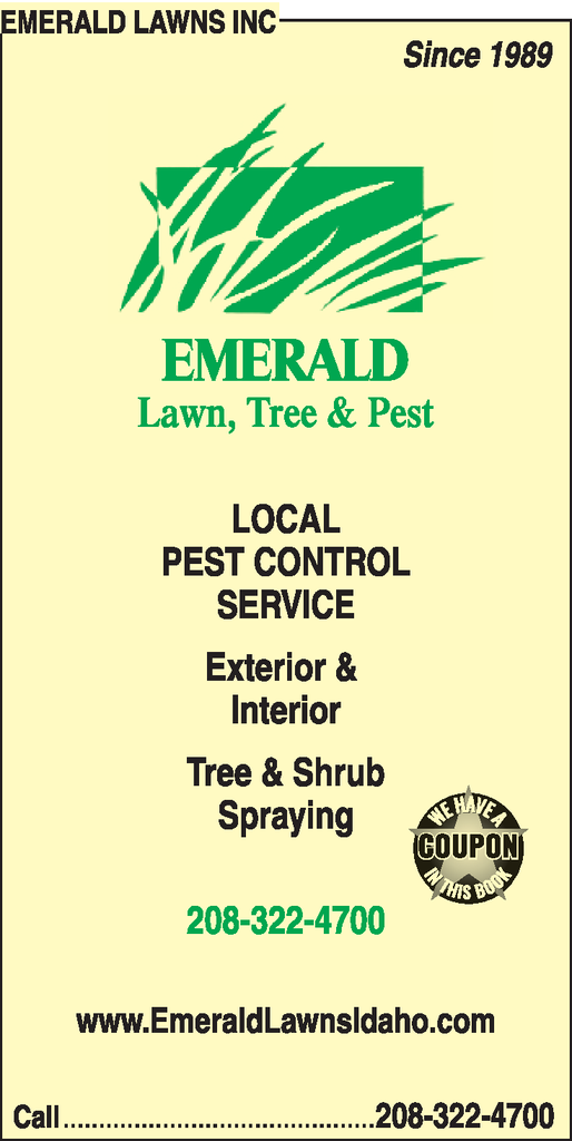 Emerald Lawns Inc Boise, ID Names and Numbers