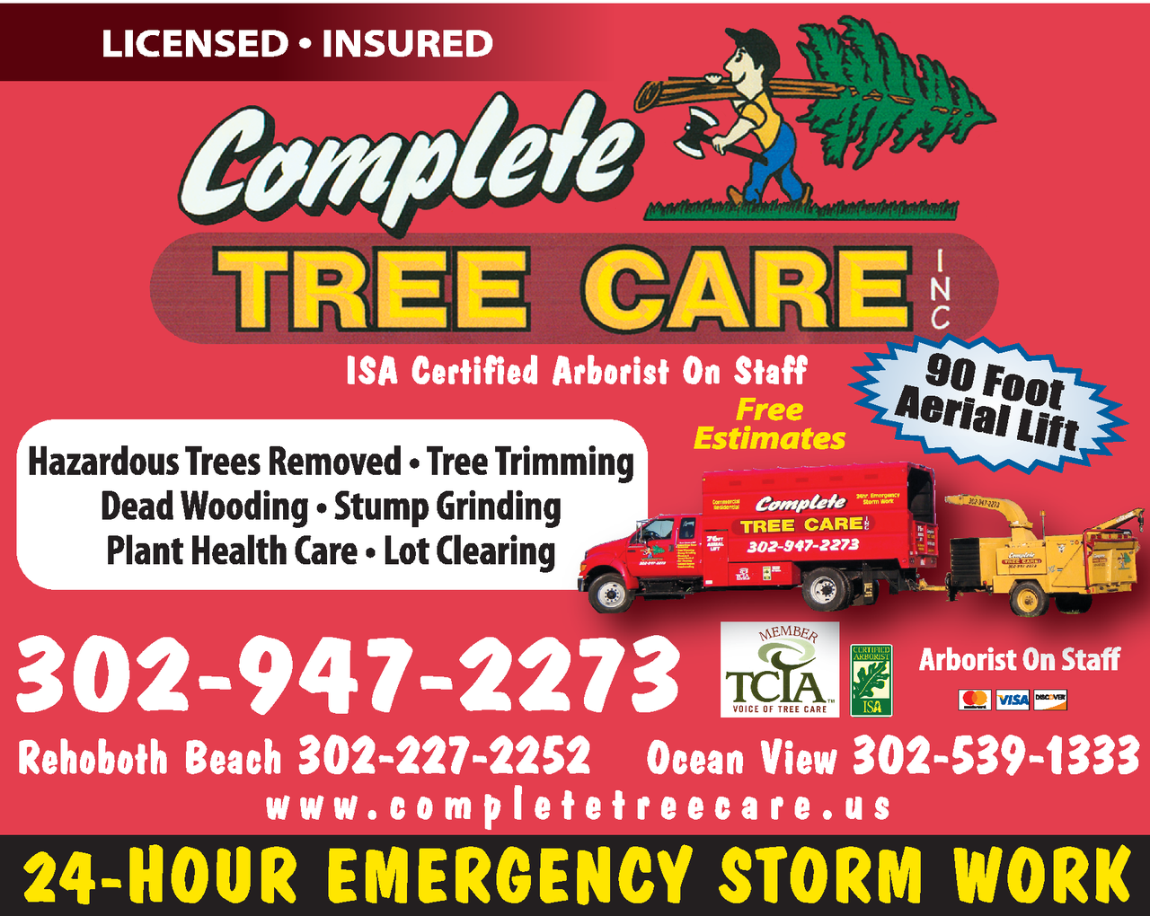 Complete Tree Care Inc Millsboro, DE Names and Numbers